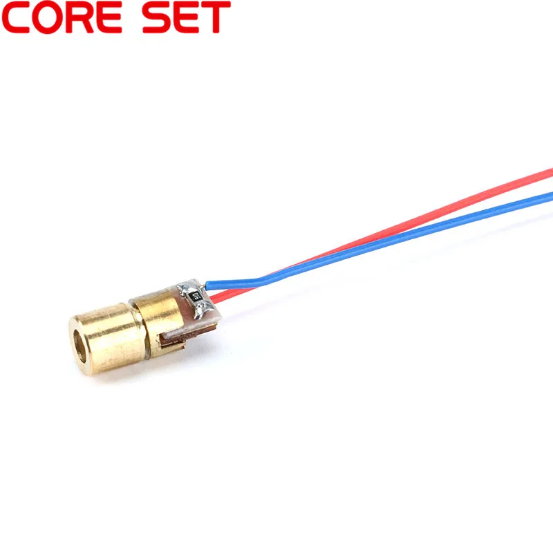 Tête Laser à Point rouge 3V 5V, Module de Diode à Point réglable, 6MM 650NM 5MW, 5 pièces