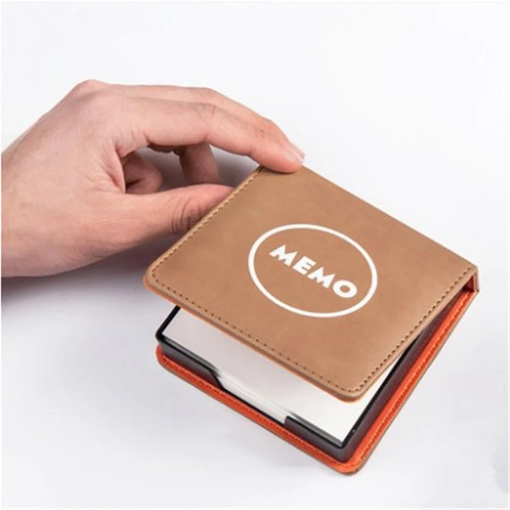 Office Desktop PU Memo Storage Box Business Stationery Supplies Students Note Paper Collection Box