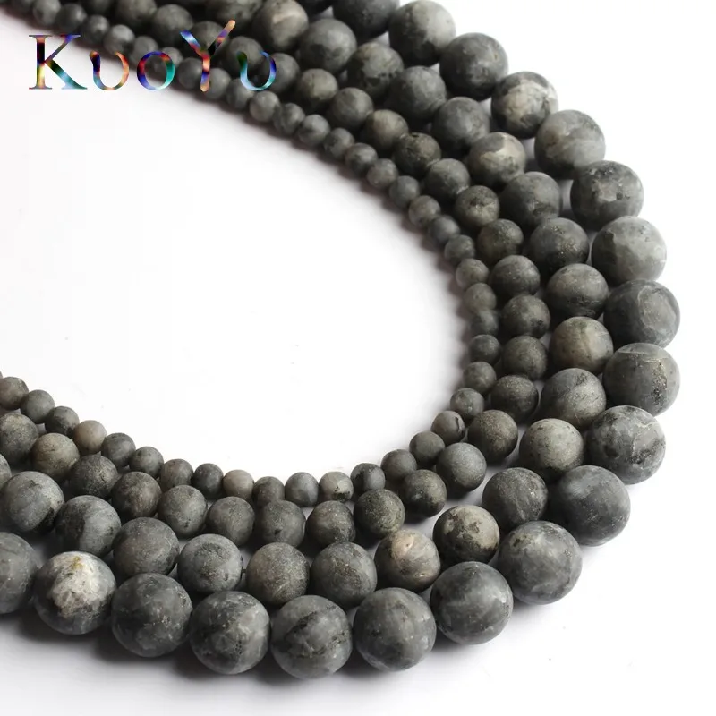 Dull Polish Matte Black Spectrolite Labradorite Natural Stone Beads For Jewelry Making 15