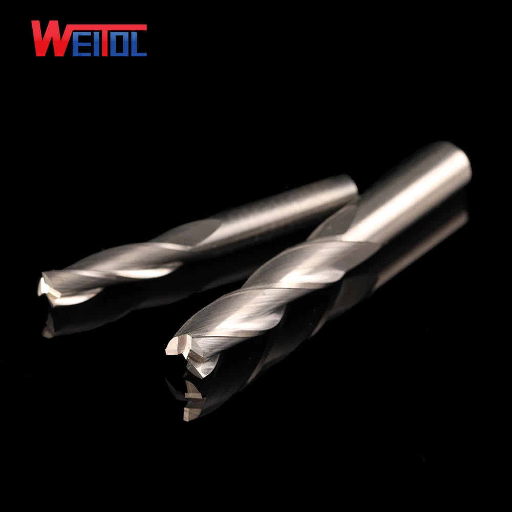 Weitol 2pcs N 6mm 8mm three flutes end mill cnc router bit Tugster Steel Wood Milling Cutter