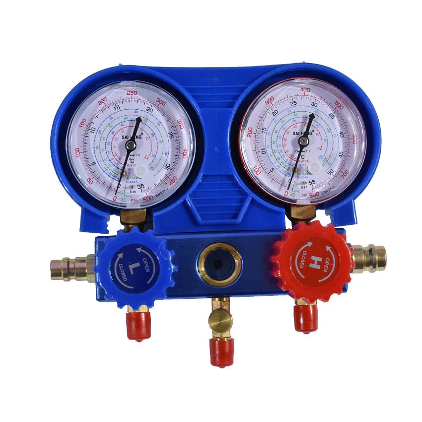New PN-03TZ Air Conditioning  Fluoride Tools Set Snow Refrigerant Pressure Double Table Valve R134a air Conditioning Repair Tool