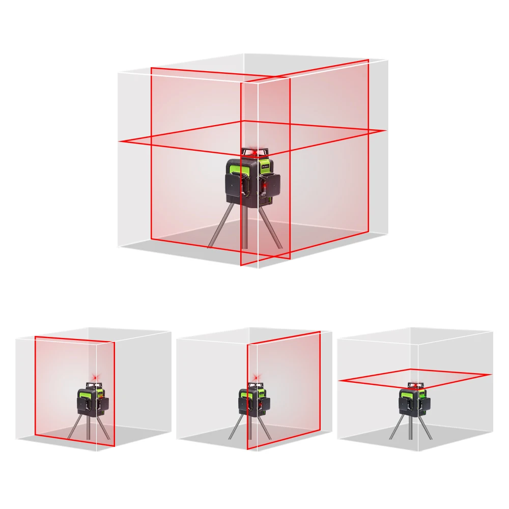 Imagem -03 - Linha Cruz Nível Laser Auto-nivelamento 360 Graus Cruz Vertical e Horizontal Super Poderoso Raio Laser Vermelho 12 Linhas Huepar3d