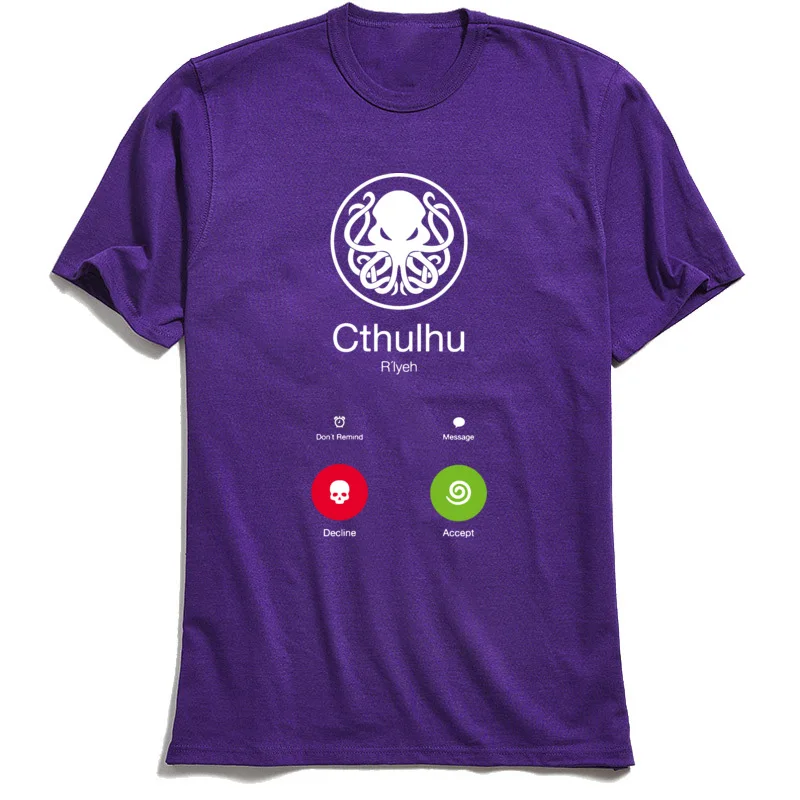 Camiseta de CALL OF CTHULHU para hombre, camisa 100% de algodón de diseñador novedoso, Tops Geek divertidos de verano, camisetas de pulpo Swag