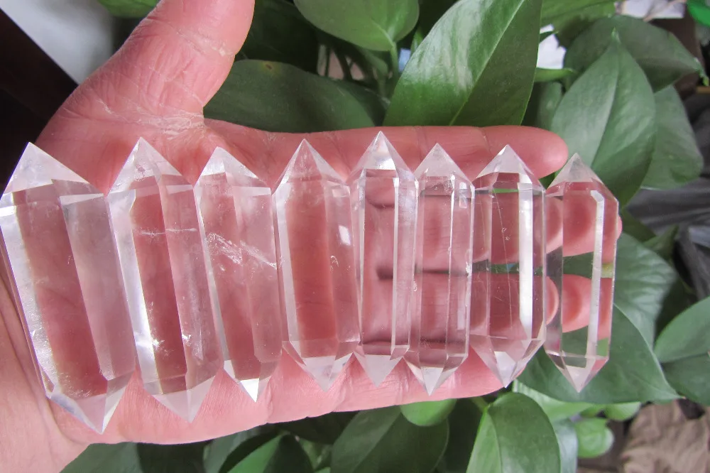 8PCS Natural Clear Quartz Crystal Double Terminated Points Healing 259.8g