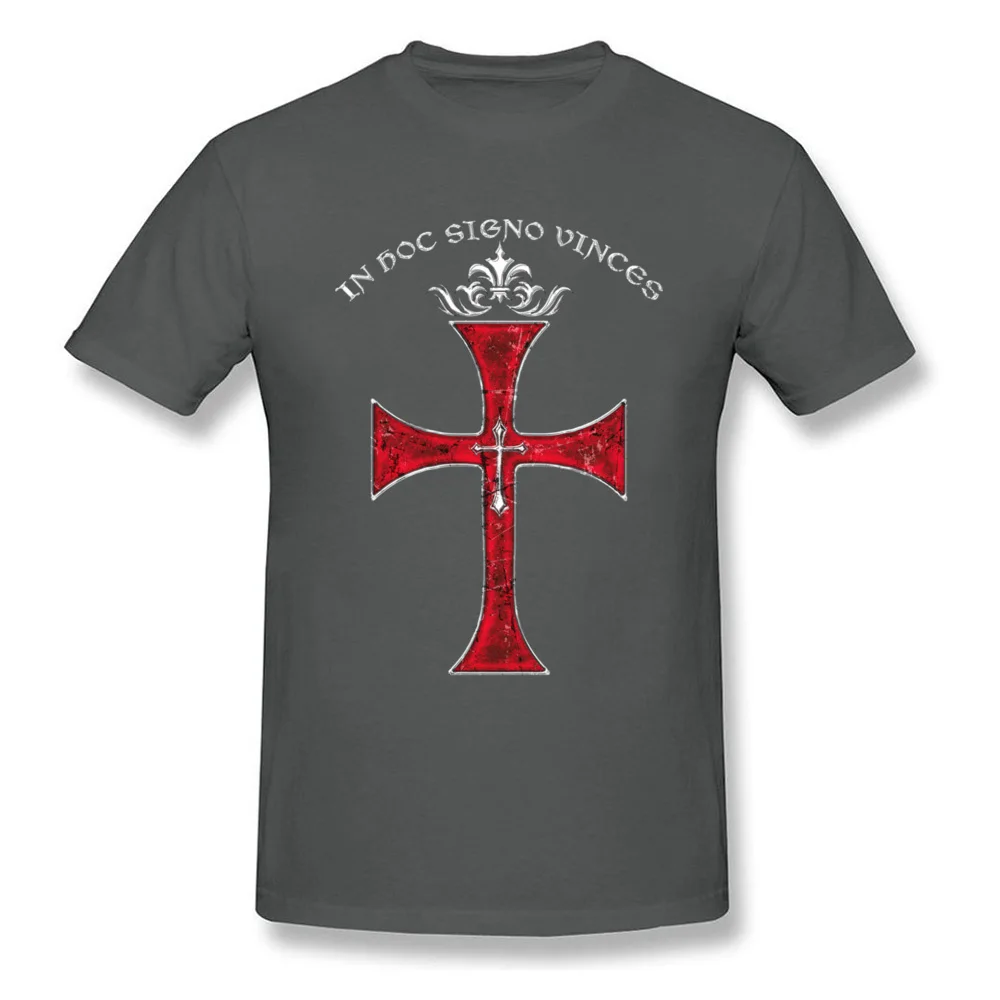 New Arrival Knights Templar Cross Print T-shirt Stylish Men Black Red T Shirt Cartoon Vintage Pattern Tops For Christian