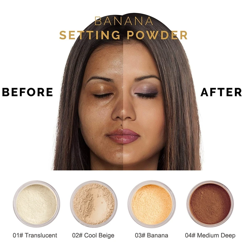 Loose Powder Smooth Setting Powder Oil control 4 Colors Face Skin Finish Powder Concealer Foundation Makeup Waterproof