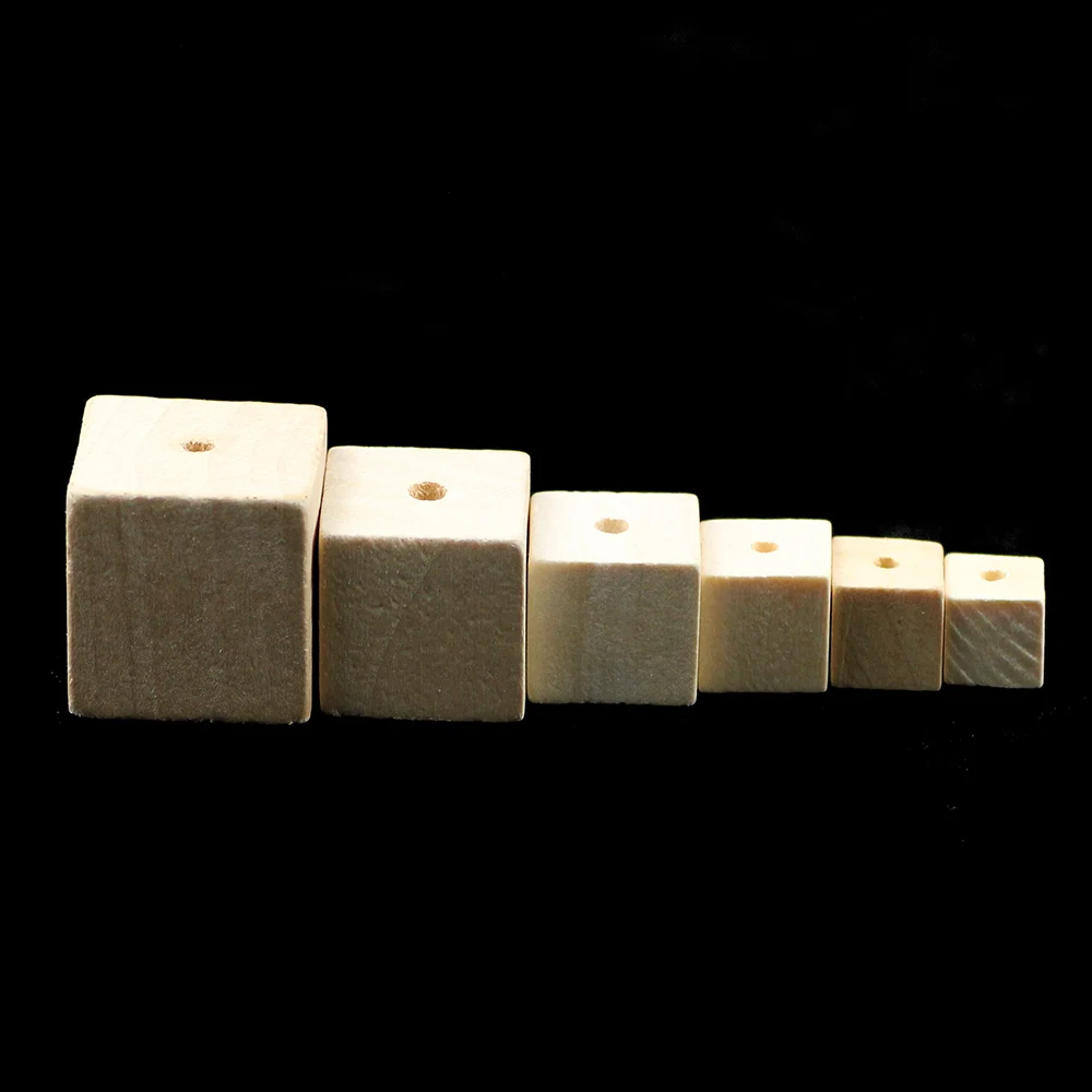 12-30mm 4~30pcs Nature tree Wooden Cube Unfinished Faceted Wood Spacer Bead Square Loose Beads for DIY Jewelry Bracelet Making