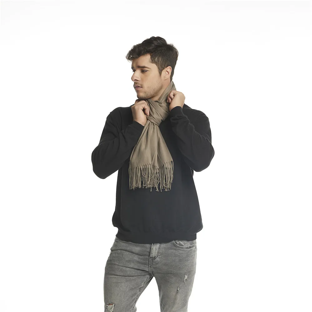 Jinjin.QC New Scarves Women 2019 Men Cashmere Scarf Winter Infinity Scarfs Solid Luxury Brand Pashmina Shawls Echarpe Foulard
