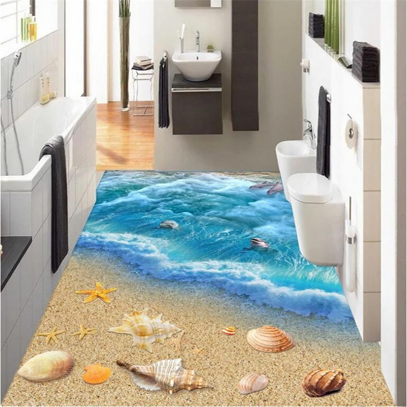 

beibehang 3D Wearable PVC Floor 3D Ocean World Flooring papel de parede 3d para sala atacado wallpaper for walls 3 d