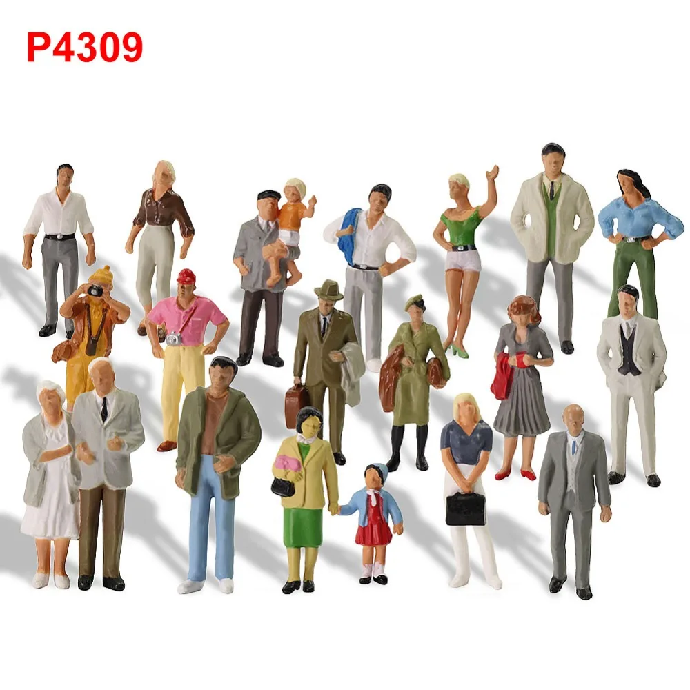 20pcs Different Poses O Scale 1:43 Standing Figures Passengers People Model Railway P4309