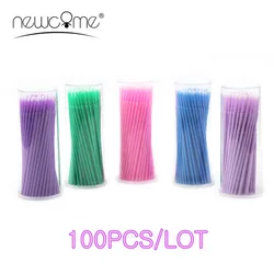 100pcs Disposable Micro Durable Eyebrow Brush Eyelash Extension Individual Applicators Mascara Brush for Women Makeup Tool