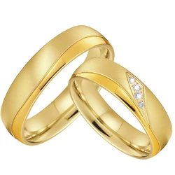 Love Alliance Wedding Band Anniversary Ring Men Yellow Rose Gold Silver color Promise Jewelry Engagement Couple Rings for women