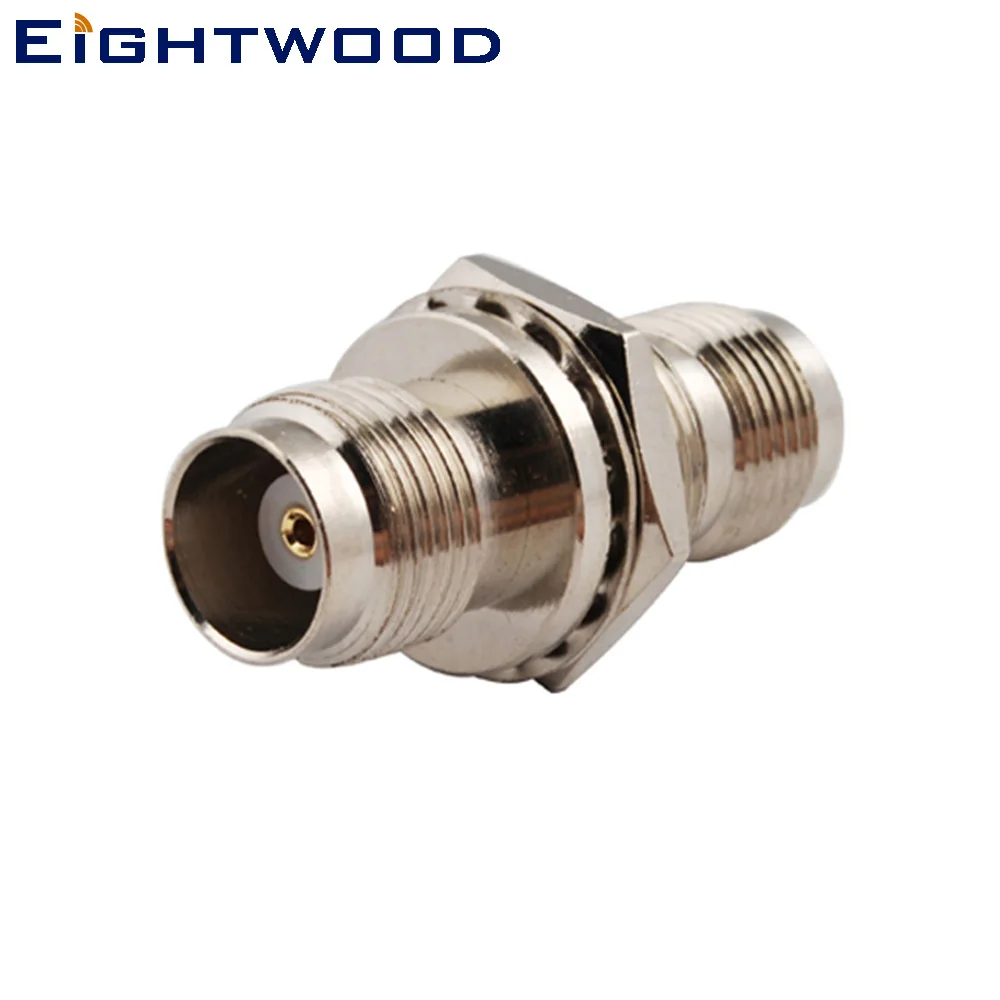 Eightwood 5 PCS TNC to TNC RF Coaxial Adapter TNC Jack Female to TNC Jack Female Bulkhead Connector Straight In-Series