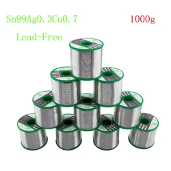 1000g Sn99Ag0.3Cu0.7 Lead-free Solder Wire 0.6/0.8/1.0/1.2mm Tin Wire Unleaded Lead Free Rosin Core for Electrical Solder RoHS