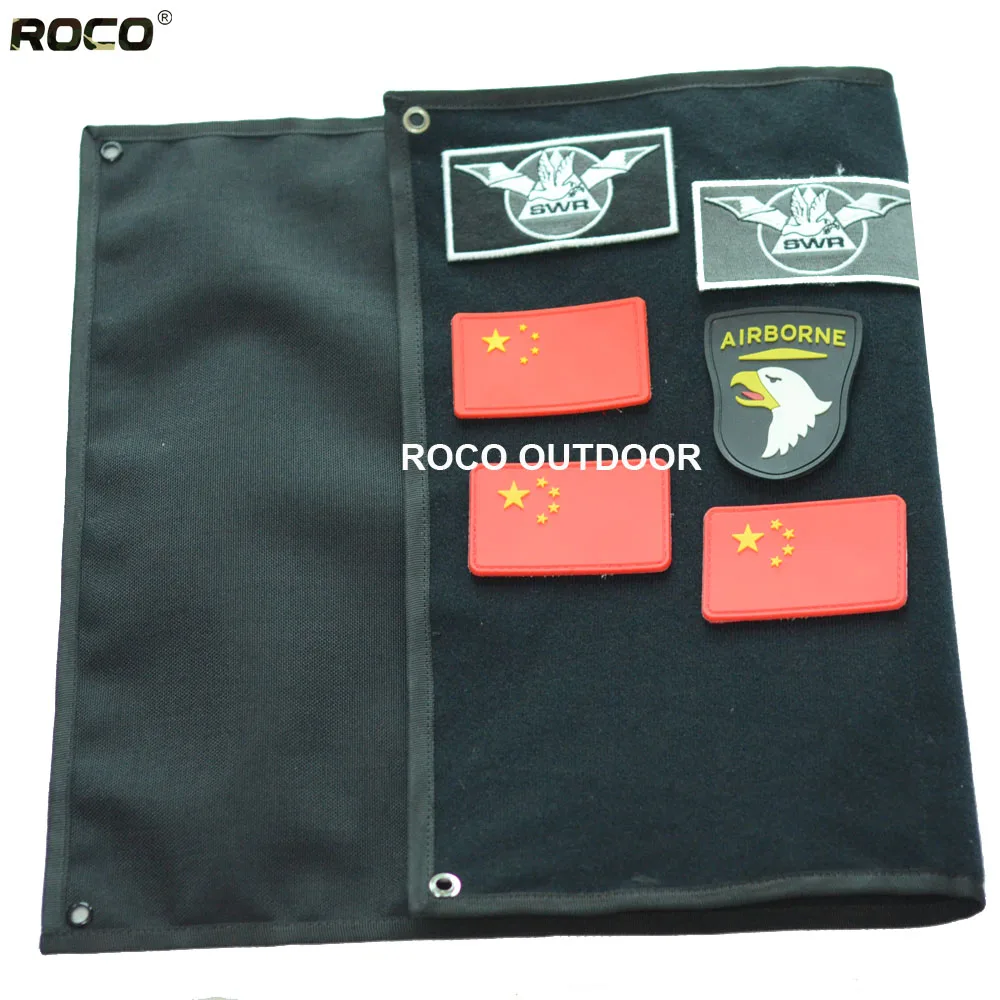 ROCOTACTICAL Military Patch Holder Board Army ID Holder Panel Pacth Badges Folding Mat for Patches Black/Coyote Brown