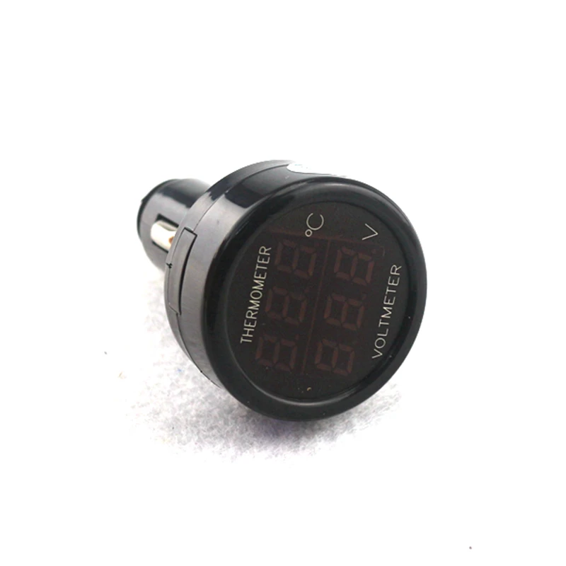 2 In 1 12V /24V LED Digital Thermometer Voltmeter Termometro Temperature Meter Voltage Monitor in The Car Dual Display