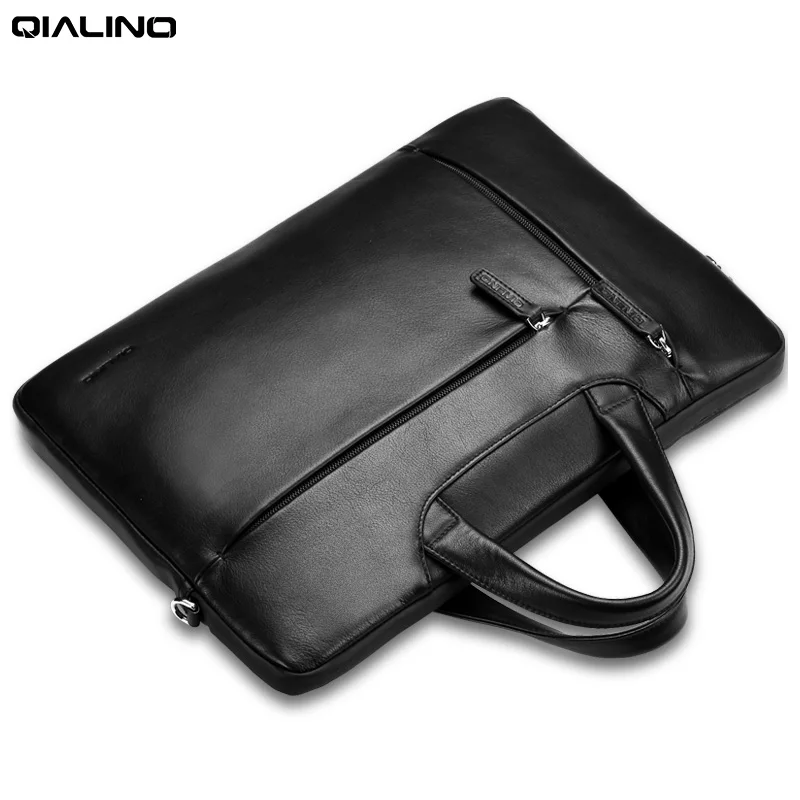 QIALINO Luxury Hight Quality Leather Briefcase for 15\