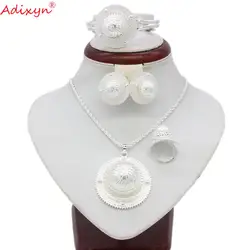 Adixyn Ethiopian Necklace/Pendant/Earrings/Ring/Bangle Jewelry sets Silver Color African Eritrean Wedding Gifts N06156