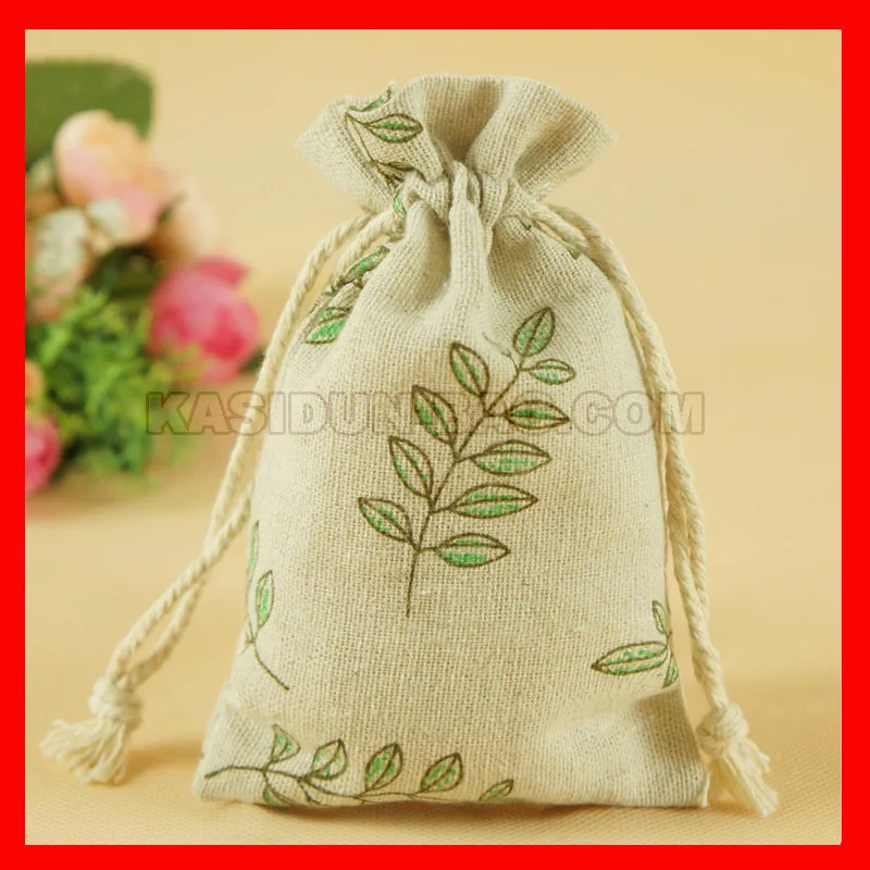 

100pieces/lot small drawstring linen eco bag