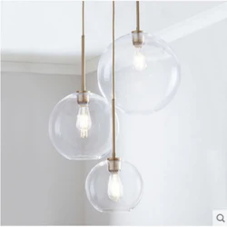Modern Glass Led Pendant Lights Foyer Parlor Hanging Light Fixtures Bedroom Hanglamp Single Head Pendant Lamp Cord Adjustable