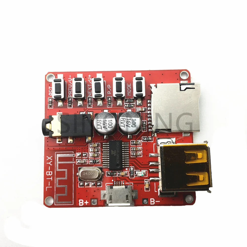 Car Bluetooth 4.1 MP3 WAV Decoding Board 3W Speaker Amplifier Audio Receiver Module Support USB/TF/U-DISK