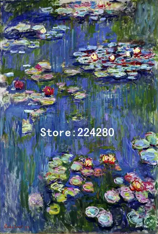 Giglio d'acqua Monet Fiore di loto pittura Ricamo 14CT Tela Non stampata Ricamo fatto a mano Kit punto croce Decorazioni per la casa fai da te