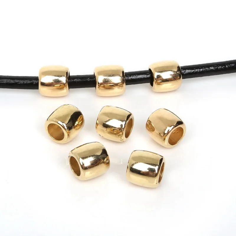 Best Selling 30pcs 11x11mm Plated Acrylic Plastic CCB Big Hole Loose Spacer Beads European Ring Fitting DIY Charms Bracelet