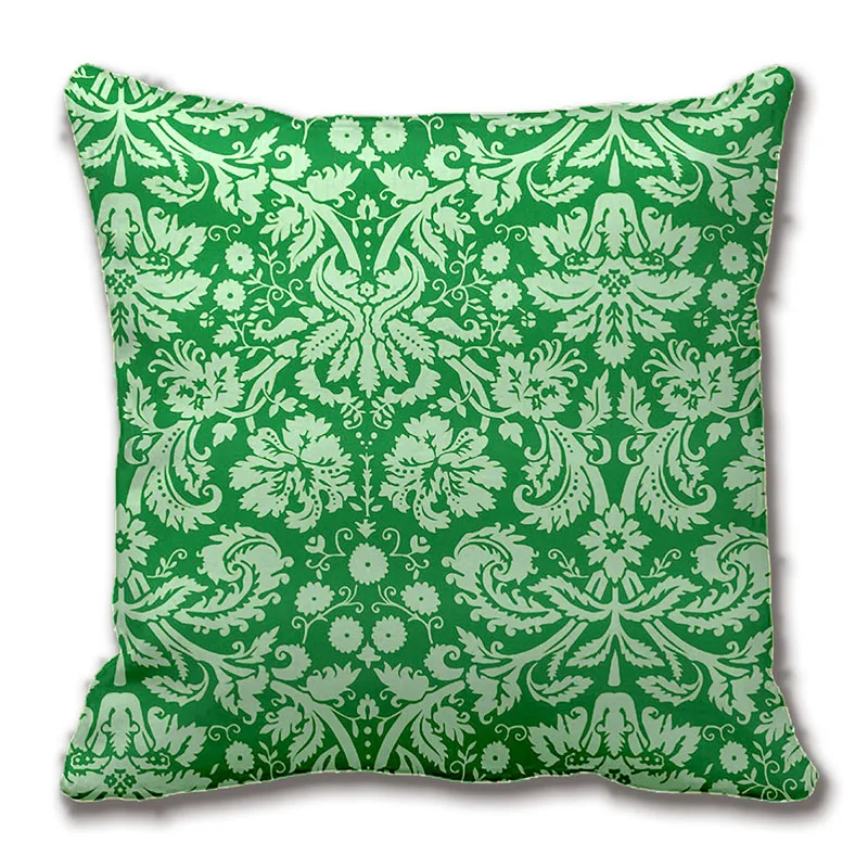 

Green Damask Pillow Decorative Cushion Cover Pillow Case Customize Gift High-Quility By Lvsure For Car Sofa Seat Pillowcase