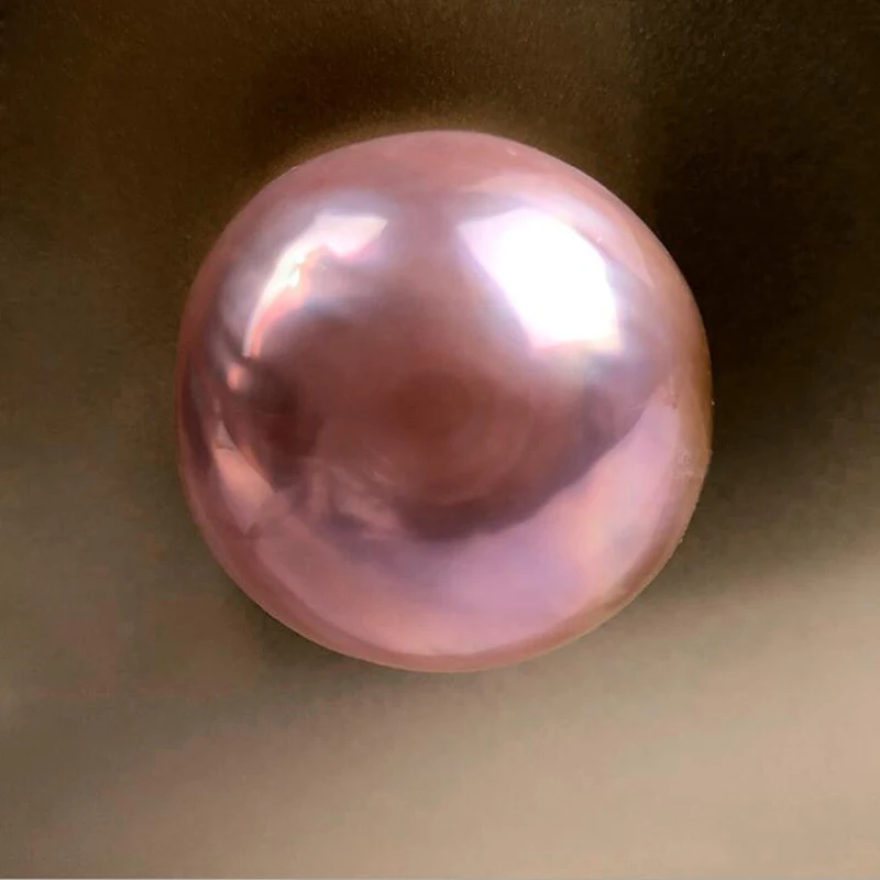 14-15mm AAA High Luster Pink Round Natural Sea Water Mabe Pearl