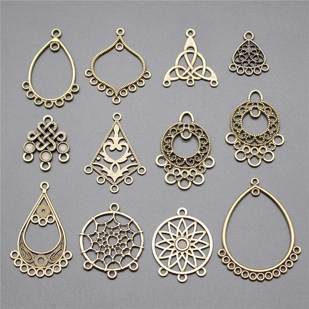 10pcs Earring Connector Dreamcatcher Antique Bronze Color Earring Connector Charms Jewelry Accessories For Earring Making