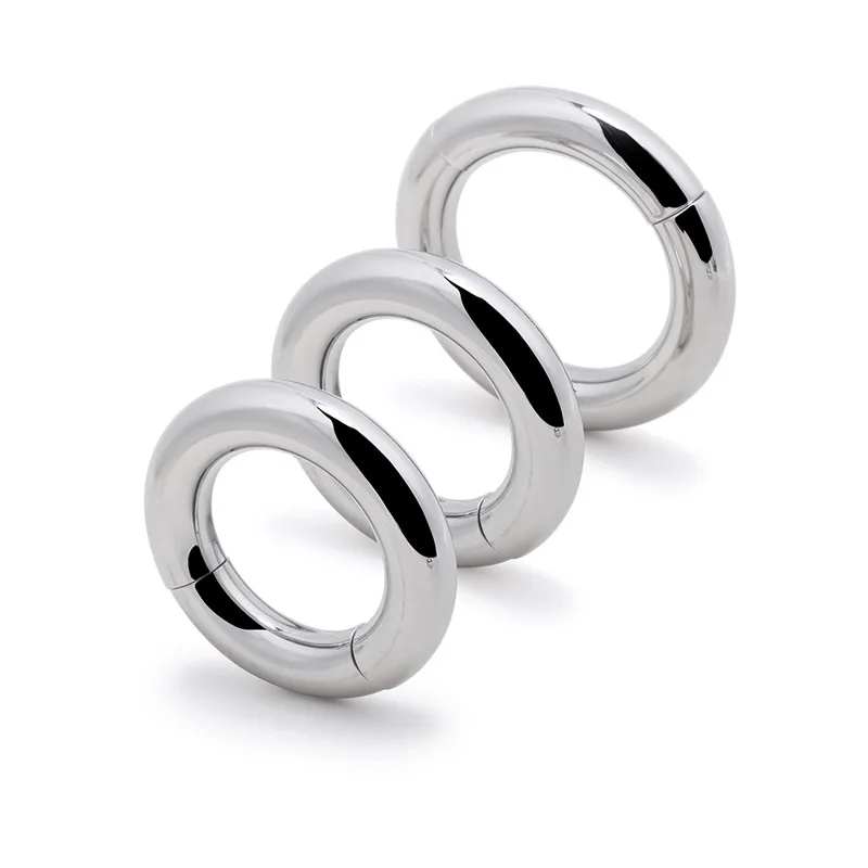 7 size for choose Heavy Duty male Magnetic Ball Scrotum Stretcher metal penis cock lock Ring Delay ejaculation BDSM Sex Toy men