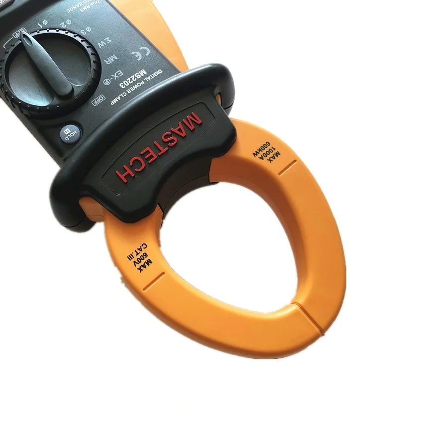 MASTECH-MS2203 Wattmeter ، 3 مراحل ، احترافي ، حساسية عالية ، مشبك ، عامل الطاقة ، تصحيح ، USB ، True-RMS ، 4 أسلاك اختبار
