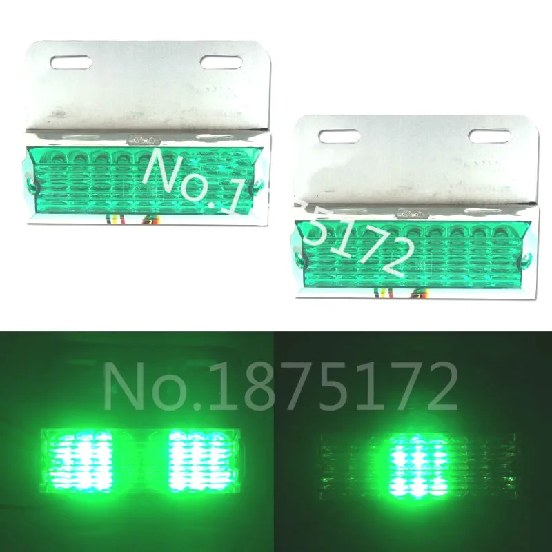 2x DC 12V 24V Green LED Auto Fog Lamp Assembly Side Marker Clearance Light Bulb Car Truck Trailer Width Lamp 18-LEDS