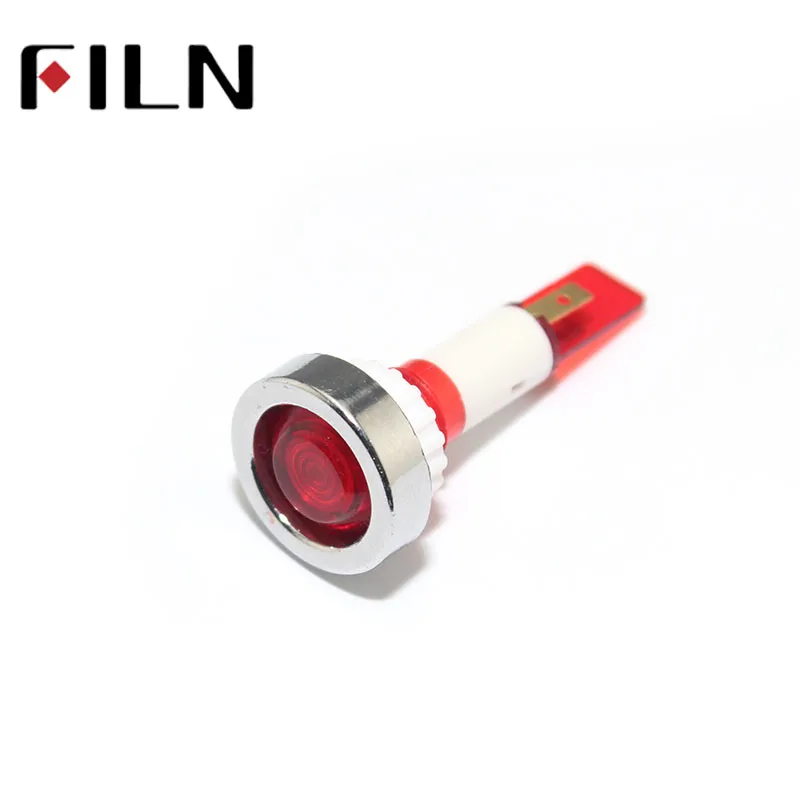 FILN 10mm Plastic pilot light Indicator Lights 12V 220V Signal Lamp Waterproof Power LED Indication  Lights