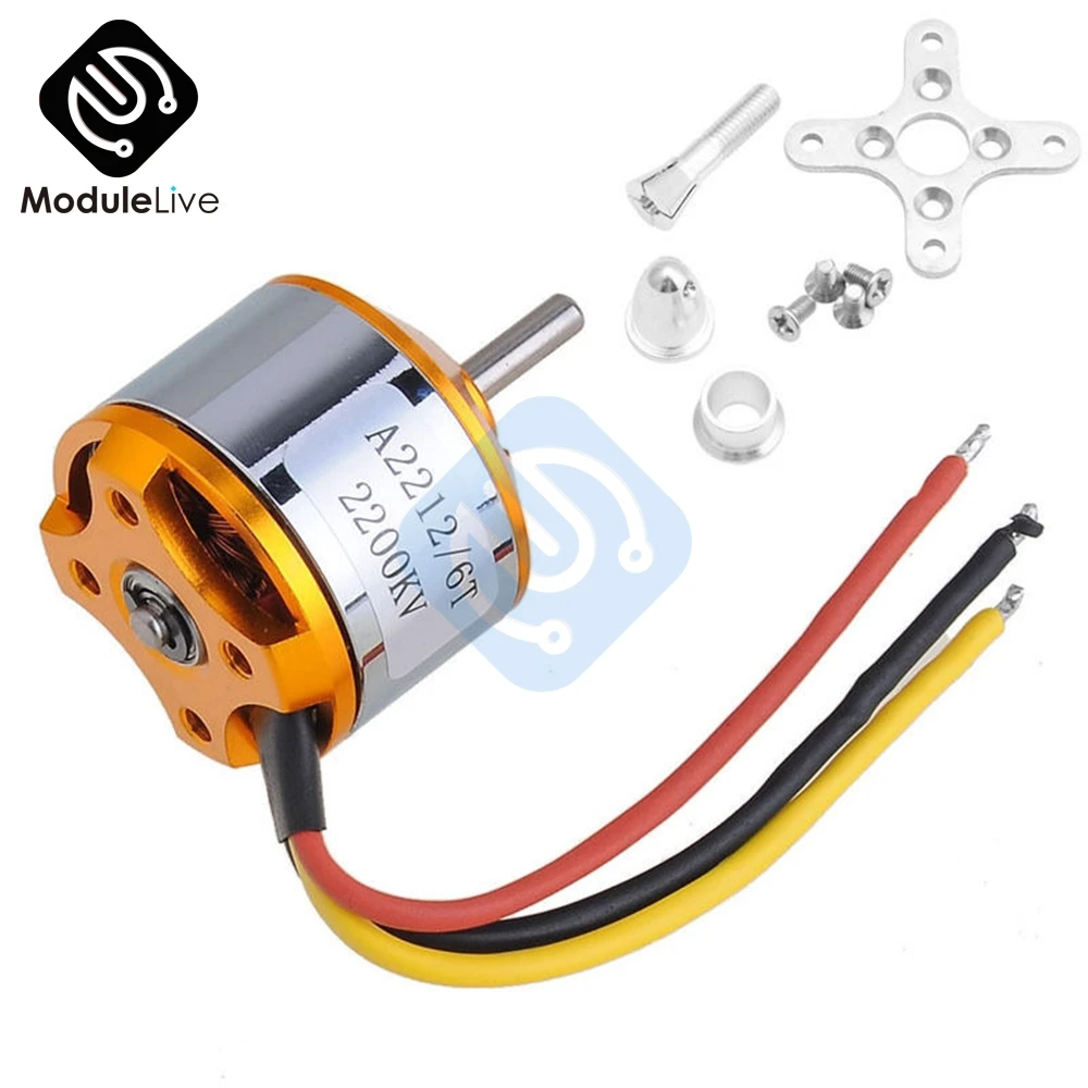 A2212 2200KV 6T Brushless Outrunner Motor DC Motor For RC Aircraft Plane Quadcopter Helicopter Multi-copter 2200 KV