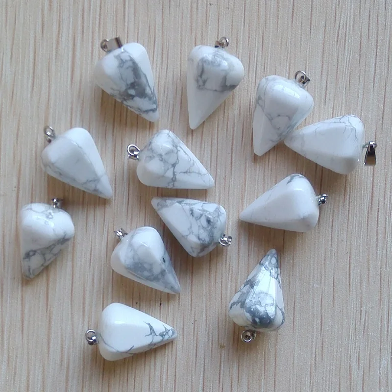 Fashion high quality natural stone faceted pendulum charms pendants diy jewelry making Wholesale 12pcs/lots free