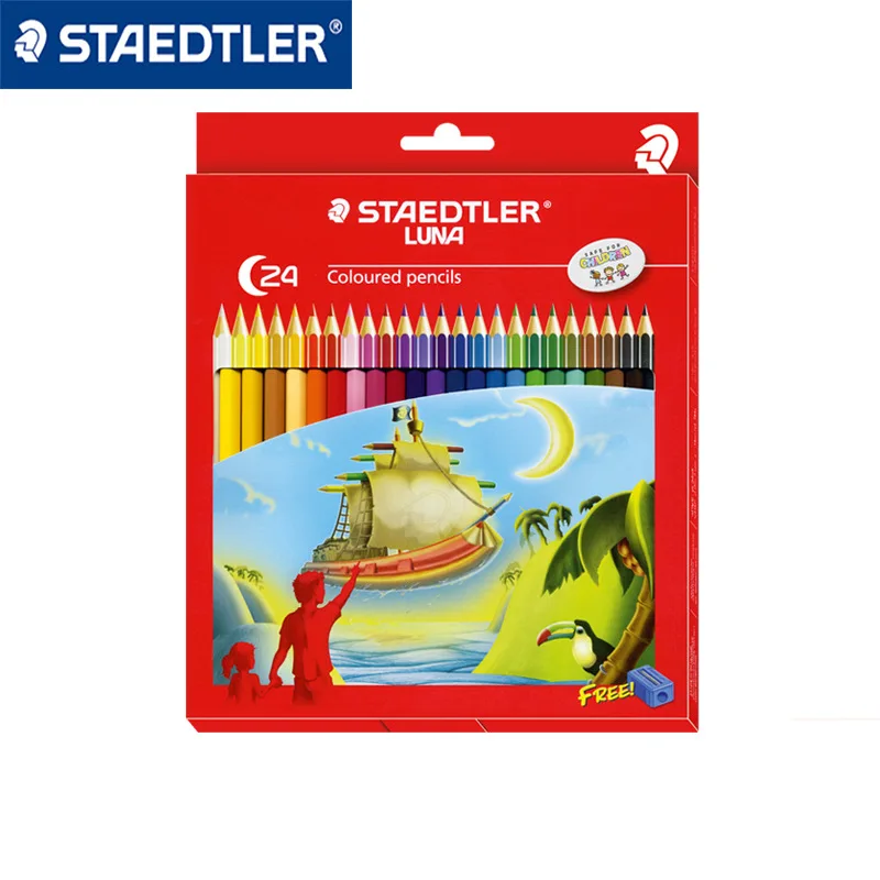 12/24 Color STAEDTLER LUNA 136 C24 C12 Color Pencil Set Pencil Sharpener Bright and Colorful, The Refill Is Smooth and Soft