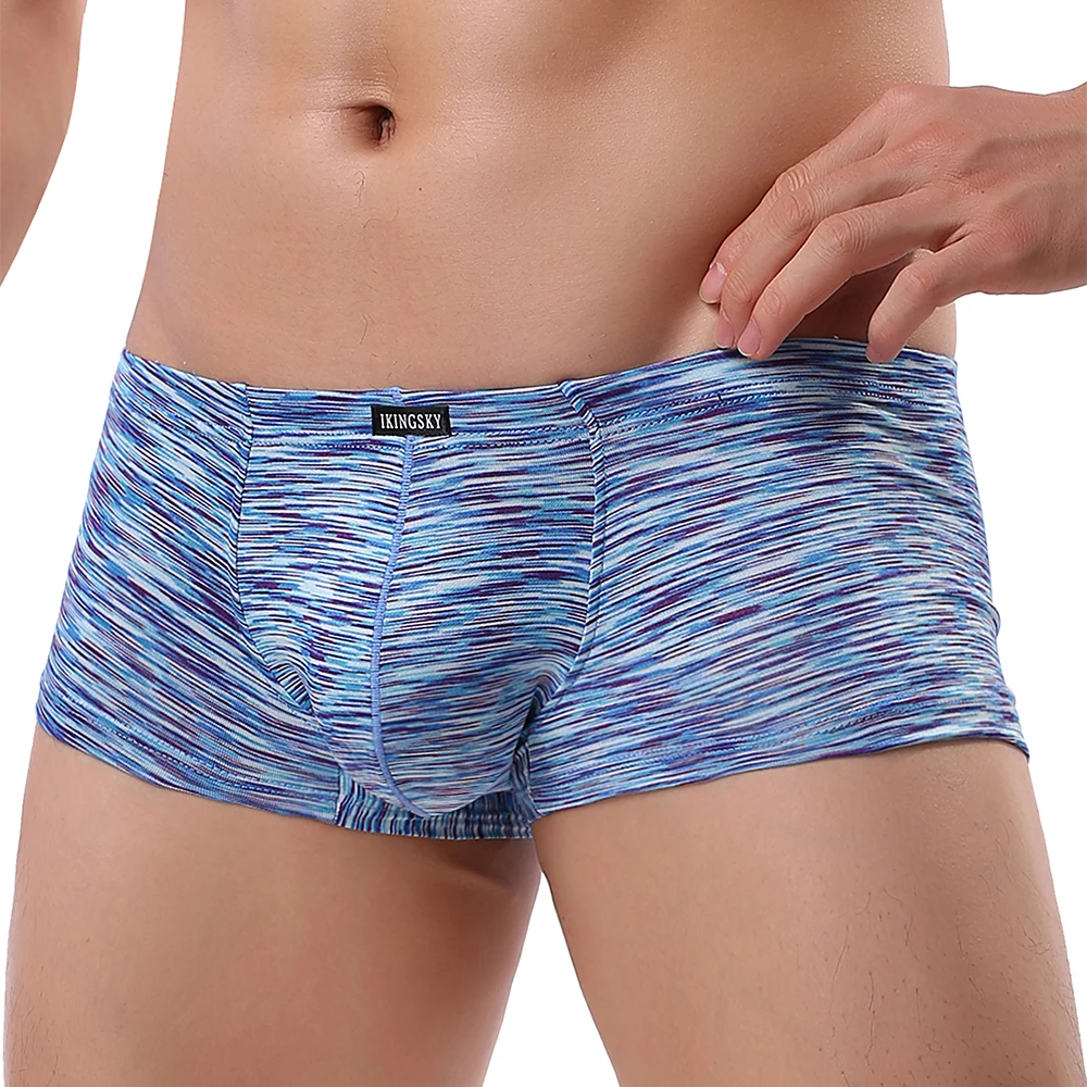 Men\'s Stretch Boxer Underwear Sexy Low Rise Men Pouch Boxer Shorts