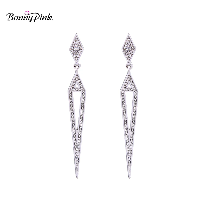 Elegant Geo Statement Studs Earrings For Women Vintage Rhinestone Pendant Post Earrings Fashion Jewelry Pendiente Chunky Earring