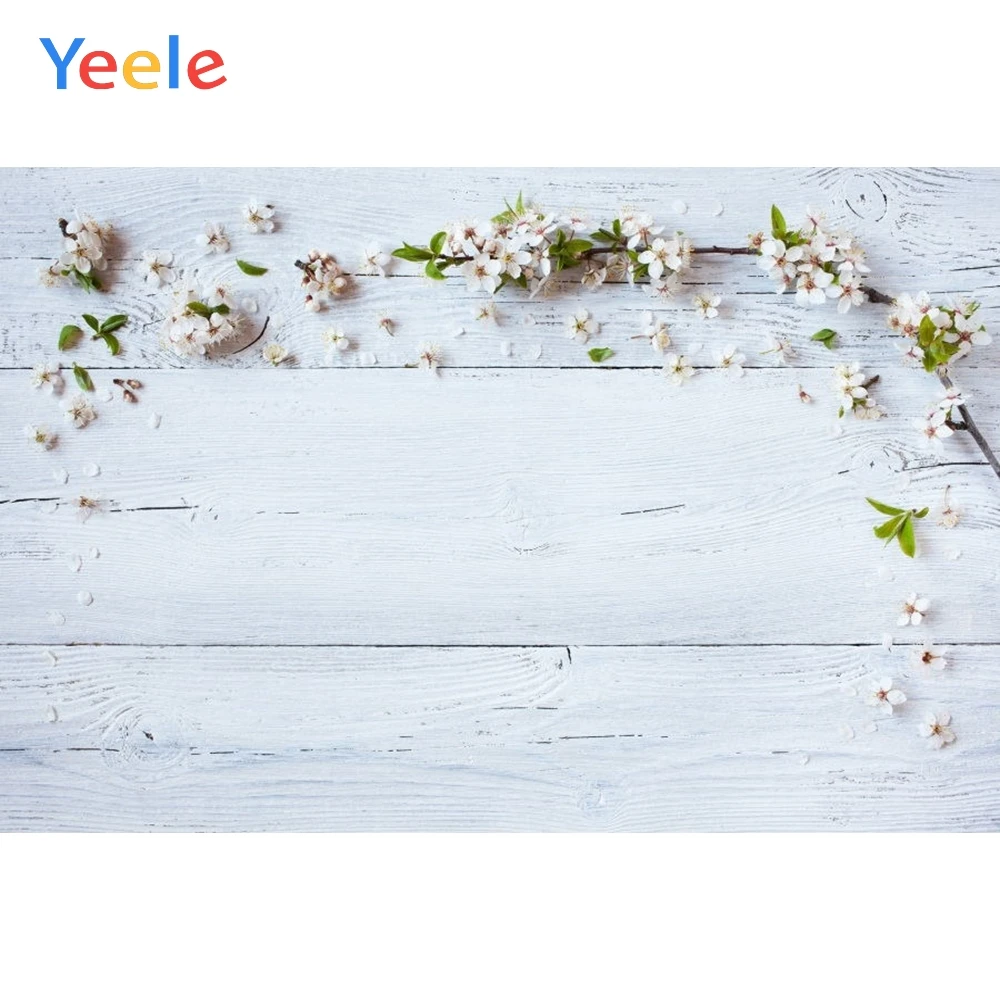 Yeele-خلفيات بتلات بيضاء ، لوح خشبي مزخرف ، بضائع ، تصوير ، استوديو صور