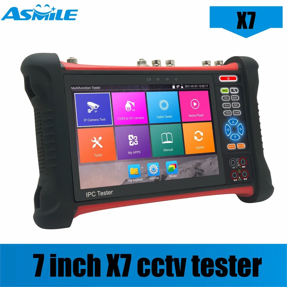 

manufacture all in one CCTV tester TVI 8MP, CVI 8MP, AHD 5MP/HD SDI/EX-SDI cctv tester monitor with RJ45 TDR Cable Test for X7