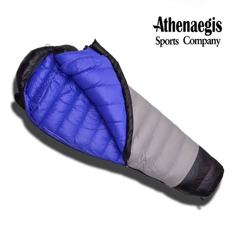 Athenaegis Brand New Arrival White Goose Down 2500g/2800g/3000g Filling Spliced Envelope Adult Waterproof Sleeping Bag