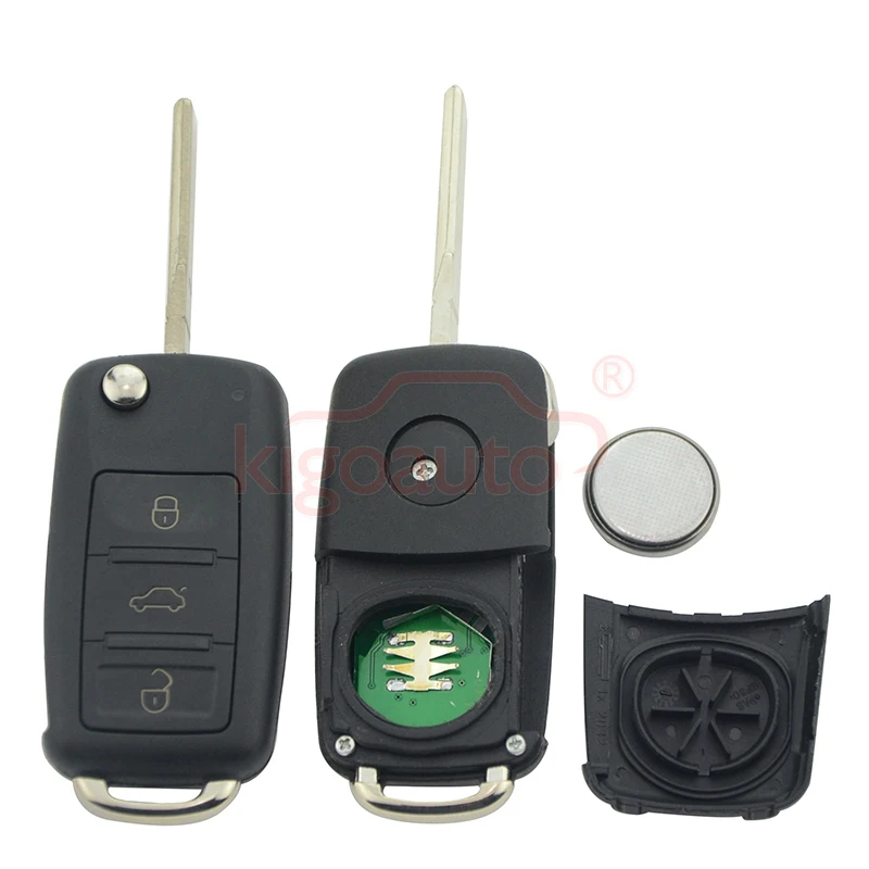 Kigoauto VW 투아렉 원격 키, 3 단추 434 Mhz HU66 3D0959753 AA, VW 투아렉 2002-2009 PCF7946 칩 HU66 블레이드