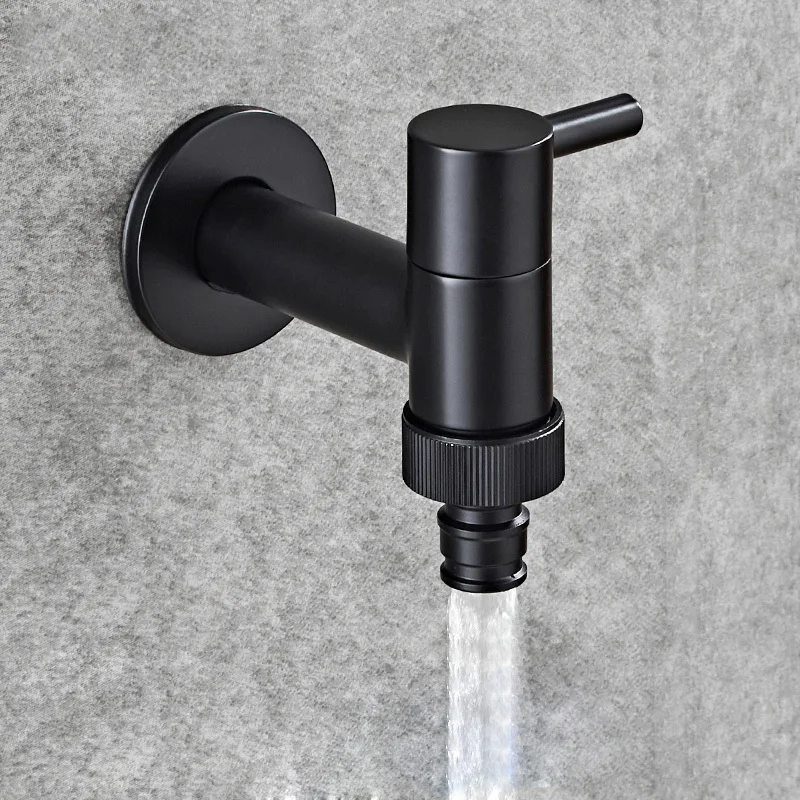 Washing machine faucet Copper Bathroom corner faucet tap Single Cold garden Faucet Black Oil outdoor mixer Small Tap