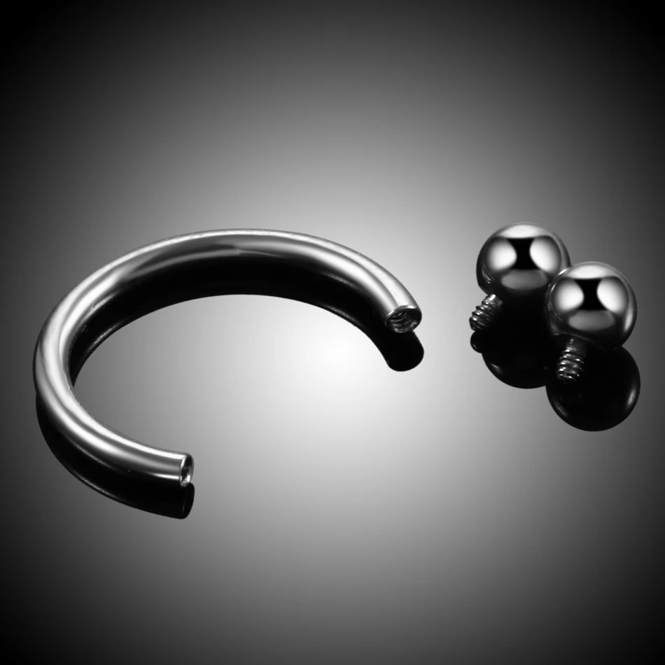 1PC Titanium Nose Piercing Hoop Septum Earrings Internal Thread 16G Circular Barbell Horseshoe Ring Tragus Helix Pircing Jewelry