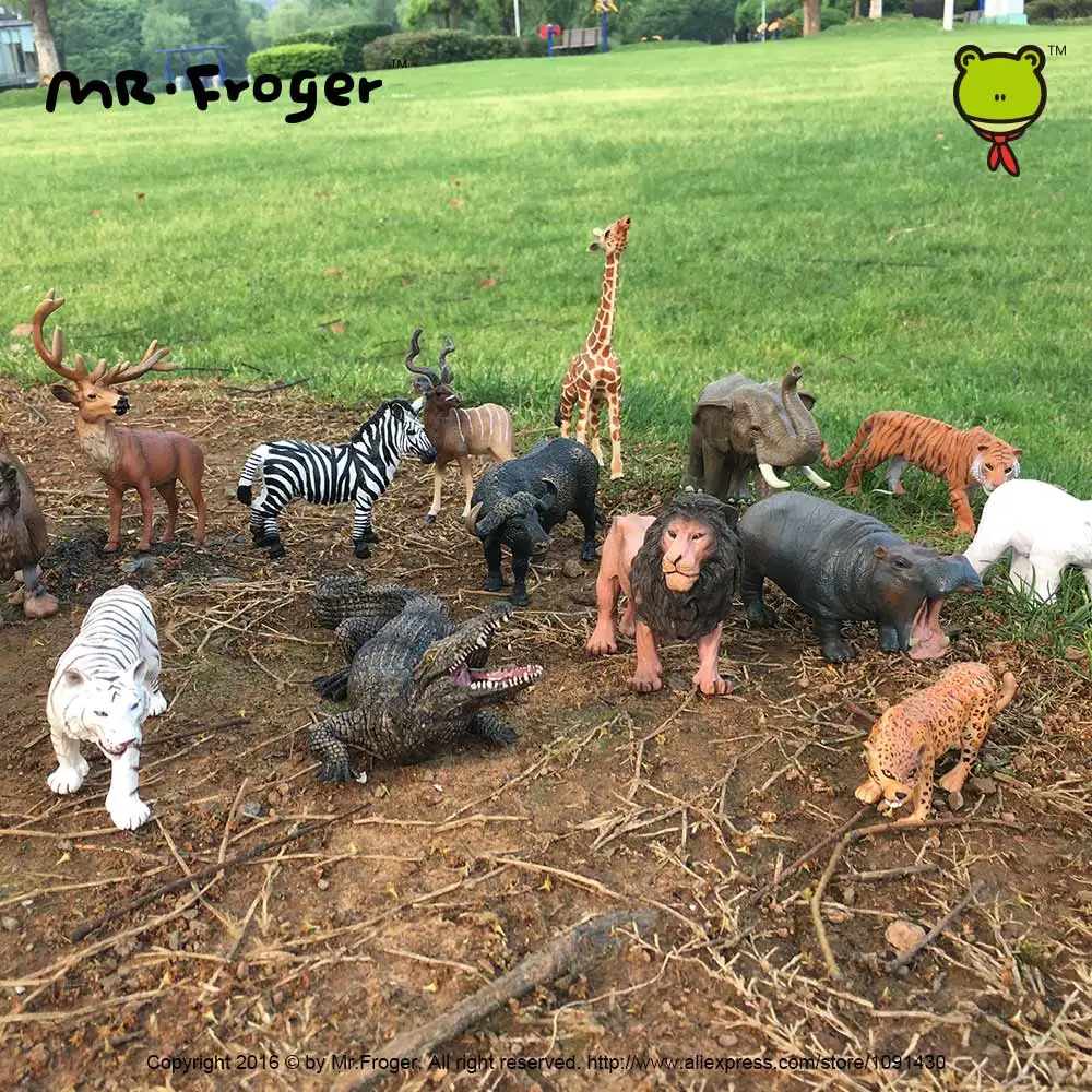 Easyway Zoo Mini Wild Animals Action Figures Set Figurines Kids Toys For Children Wildlife Toys Real Life Animal Model Toy Bear image 3