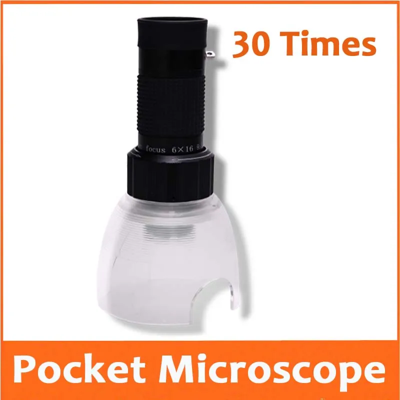 30X Zoom Adjustable Monocular Pocket Reading Magnifying Glass Gift Magnifier 30 Times Focus Syringe Observer Magnifier Loupe