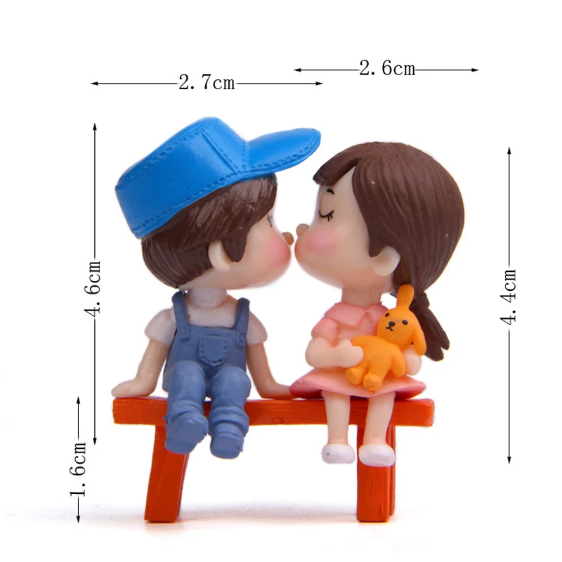 3pcs/lot New Decoration Toys Girl & Boy Girl Figures Toys PVC Zakka Lovely Action Figures Collection Model Toys for Garden Home