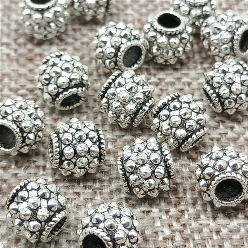 10pcs of 925 Sterling Silver Punk Spike Spacer Beads for Bracelet Necklace