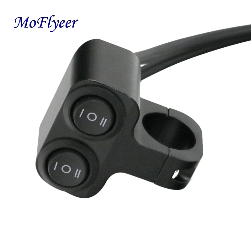 MoFlyeer 22mm  Aluminum Alloy Motorcycle Handlebar Control Switch Button Motorbike Headlight Hazard Brake Fog Light Switches